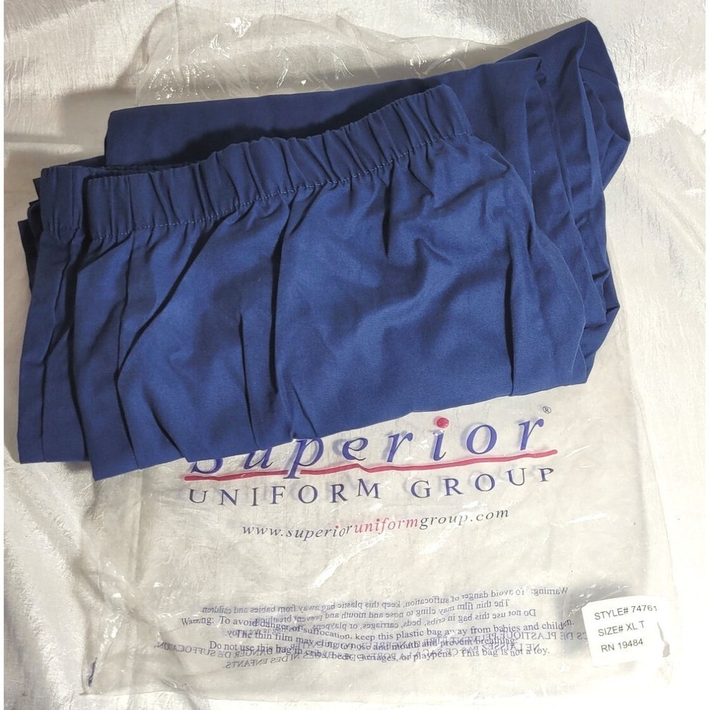 Superior Uniform Group Medical Tech Scrub Pants - Blue - #74761 - XL Tall